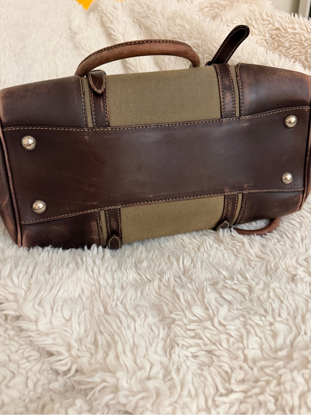 Prada Logo Jacquard Corda Brown Canvas Handbag - Picture 9 of 10